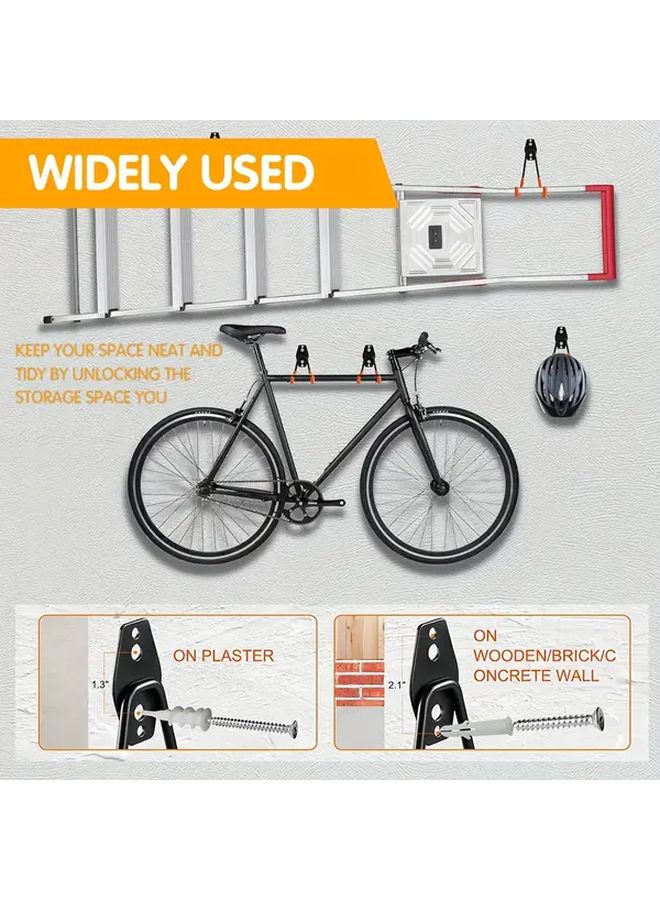 1 Piece Heavy Duty Metal Tool Hook Orange Wall Mounted Garage Organizer For Ladders Bicycles And Tools Rust Proof Space Saving Storage Solution Industrial Strength Sturdy Bike Support - Image 2
