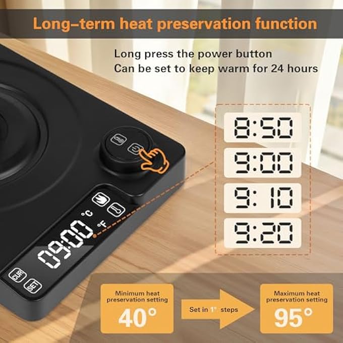 ريحني غلاية كهربائية من عنق الإوزة 1 لتر من الفولاذ المقاوم للصدأ مع تحكم بدرجة حرارة بفاصل حرارة 1200 واط تسخين سريع - Image 5