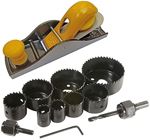 Inditrust New 7 inch Randa Block Carpenter Plane With 11 Pcs Hole Saw Drill Bits Multi-size Woodworking tool kit (Pack of 2) Cast Iron Steel Hand Plane (17.5 cm) - Image 5