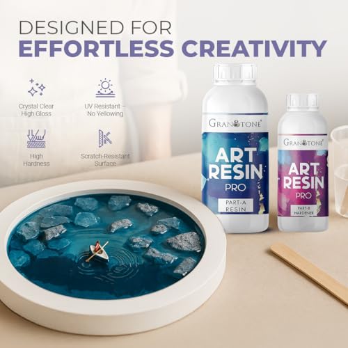 GRANOTONE Crystal Clear 2:1 Epoxy UV Resin and Hardener 750 Grams Liquid Art Kit Long Lasting Smooth Finish Non Toxic Easy to Use with Self Leveling Suitable for Jewellery and Keychain Making - Image 3