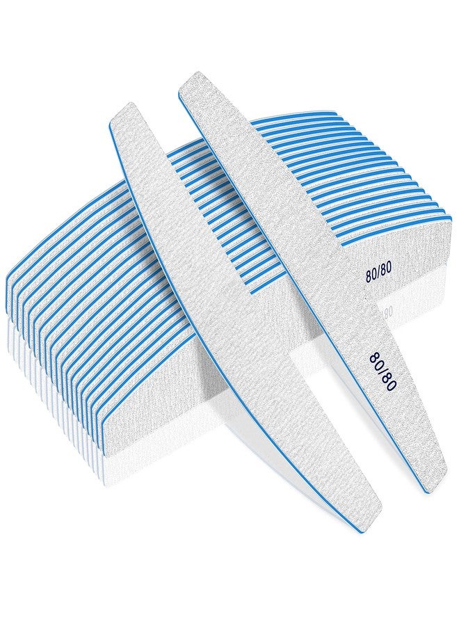 BLESWIN 12 PCS Nail Files for Acrylic Nails, 80/80 Grit Nail File for Poly Nail Extension Gel Emery Boards Nail Files Doubled Sides Coarse Washable Nail File Manicure Tools for Home and Salon Use - Image 1
