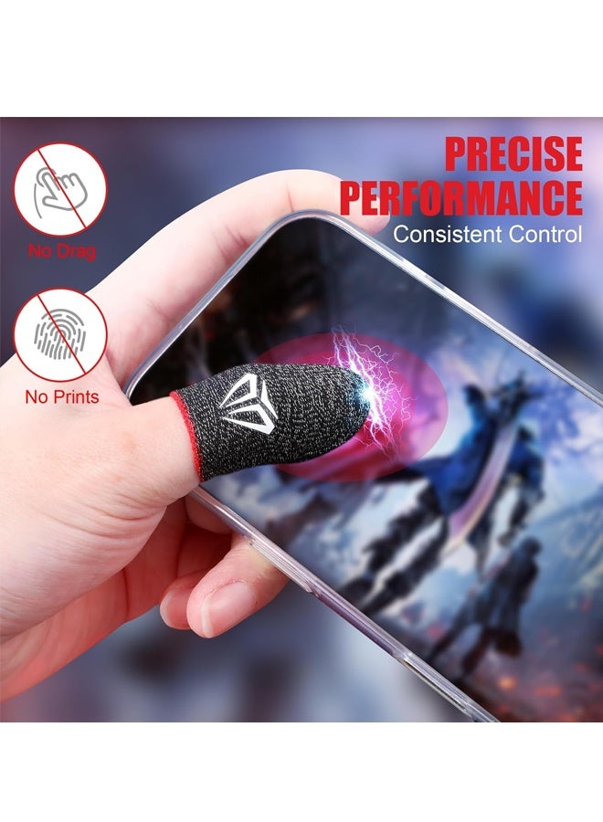 5 Pairs Mobile Gaming Finger Sleeve Silver Fiber Anti Sweat Thumb Sleeve Thin Breathable Smooth Game Controller Finger Cover - Image 3