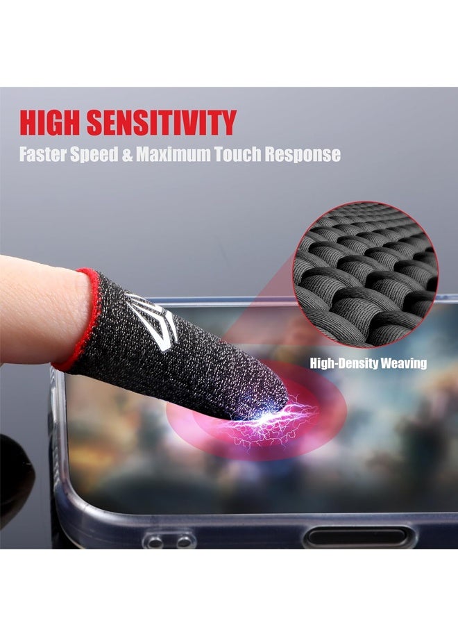 5 Pairs Mobile Gaming Finger Sleeve Silver Fiber Anti Sweat Thumb Sleeve Thin Breathable Smooth Game Controller Finger Cover - Image 2