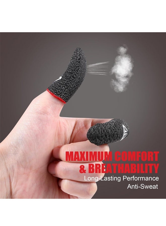 5 Pairs Mobile Gaming Finger Sleeve Silver Fiber Anti Sweat Thumb Sleeve Thin Breathable Smooth Game Controller Finger Cover - Image 4