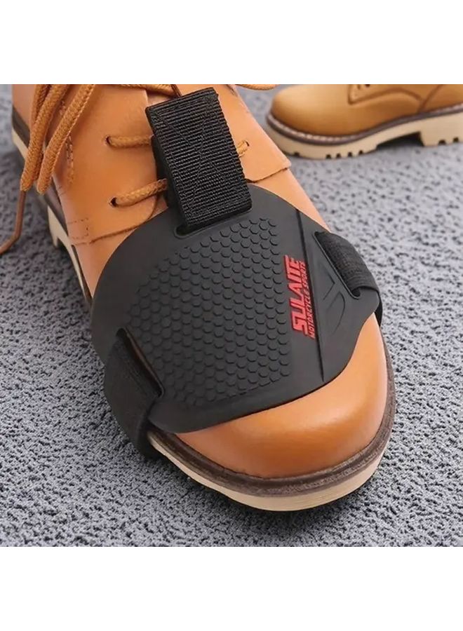 Black Motorcycle Boot Covers Heavy Duty Rubber Shift Protector All Weather Riding - Image 2