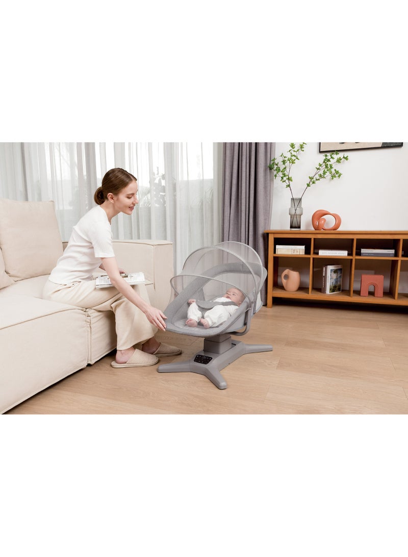 ماستيلا سرير هزاز كهربائي للأطفال مع موسيقى وناموسية للحماية والراحة المثالية - Image 2