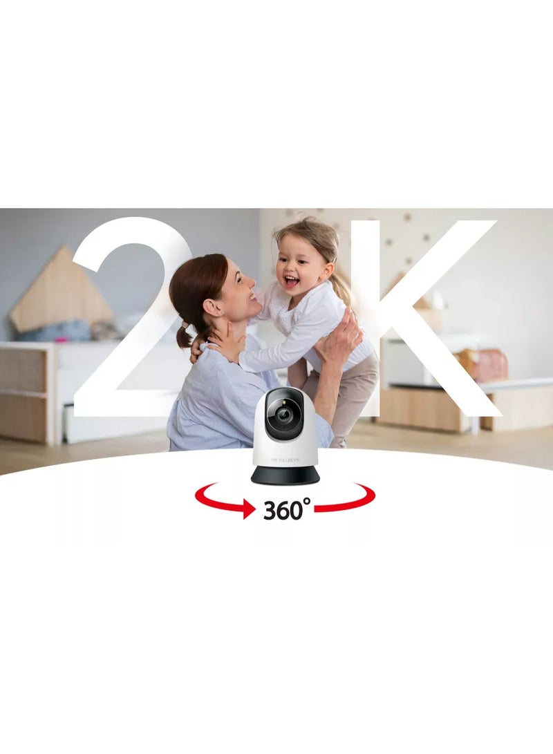 Mercusys MC210 4 mm Pan/Tilt Home Security Wi-Fi Camera - White - Image 2