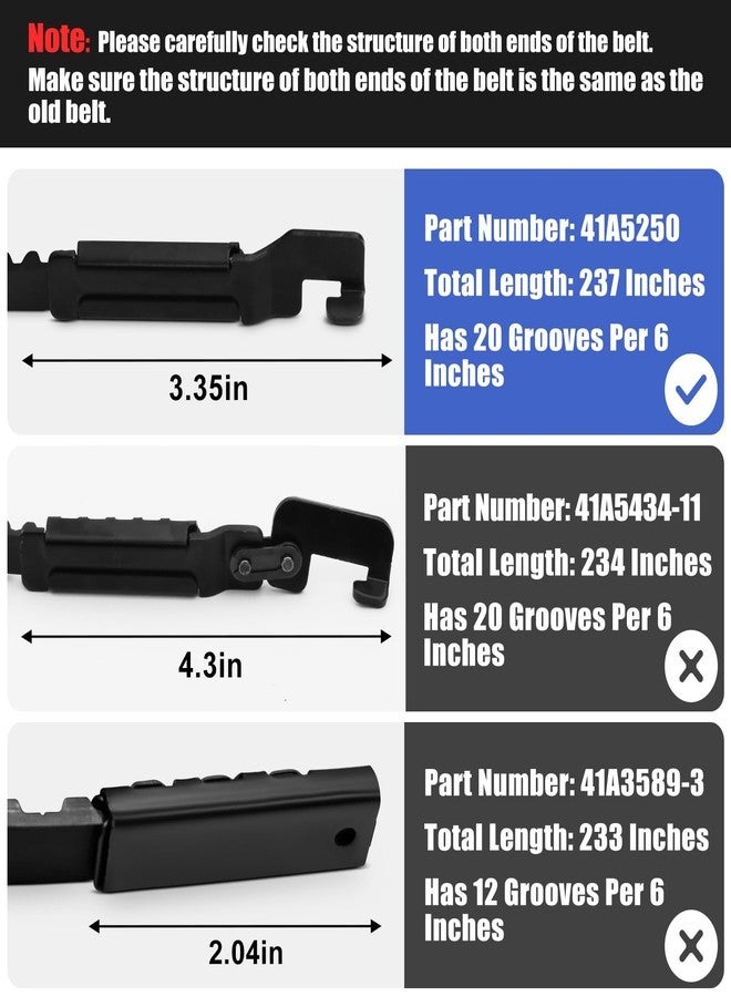 FBULWSEC مجموعة حزام قيادة باب المرآب 41A5250 لطراز Liftmaster بارتفاع 7 أقدام، Sears، و 237" Chamberlain لفتح باب المرآب HD600، WD952KD، WD952KLD، WD822KD، WD912KS - Image 3