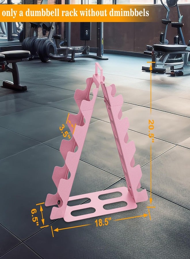 ZHSX Dumbbell Rack 5 tier(Dumbbells not included), A-Frame Metal Dumbbell Holder with Handle, Multilevel Weight Storage Organizer for Dumbbells, Tree Shape Compact Weight Rack/Holder(pink) - Image 2