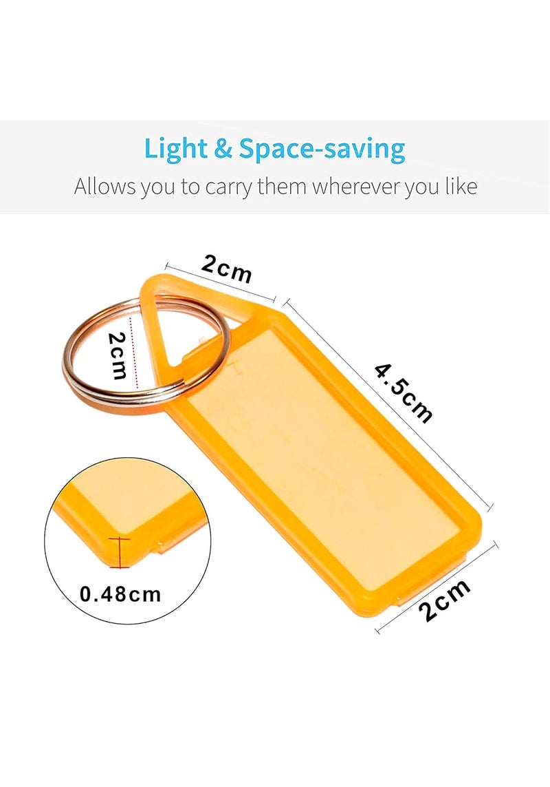SNDIA 25 قطعة علامة مفاتيح ملونة حلقة مفاتيح وسلسلة مفاتيح مع ملصقات أسماء متنوعة سلسلة مفاتيح مع ملصق تعريف من الجانبين وحلقة مفاتيح للمكتب، المنزل - بلاستيك - Image 2