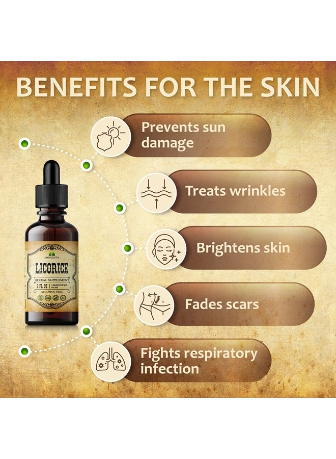 HERBALICIOUS Licorice Root Extract - Glycyrrhiza Glabra - Organic Herbal Supplement for Digestion Restore Respiratory Health Fatigue & Immunity Support Vegan Gluten Free Liquid Tincture (2Fl Oz)  - Image 5