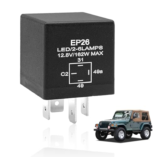 SYudwen 4 Pin EP26 LED Turn Signal Flasher Relay, Compatible with Chrysler Grand Voyager 1995, D0dge Neon 1995-1999, 1993-1995 Caravan, Jp TJ 1997-2000 etc, Hazard Warning Flasher Replace OE #56009339 - Image 1