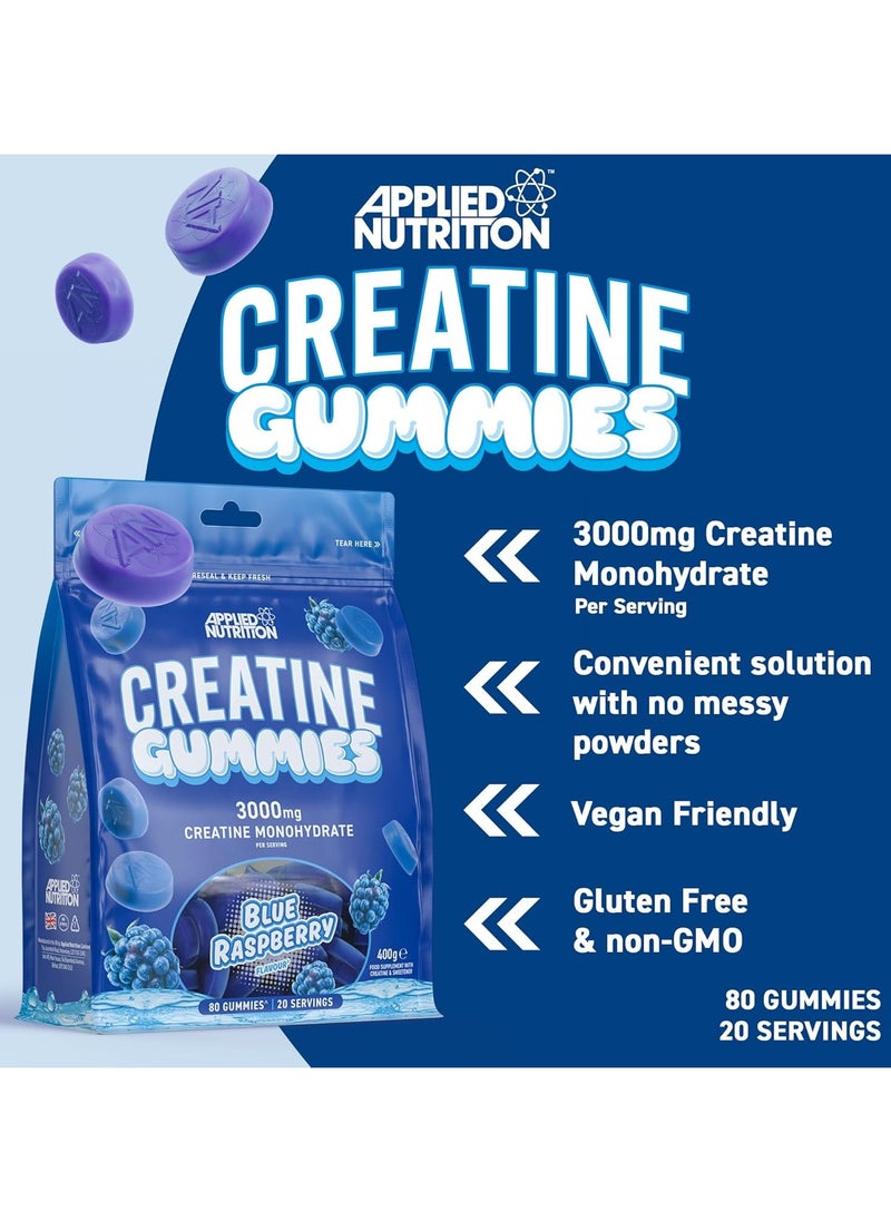 Applied Nutrition Applied Nutrition Creatine Gummies 3000 Mg Creatine Monohydrate Per Serving Blue Raspberry 80 Gummies  - Image 4