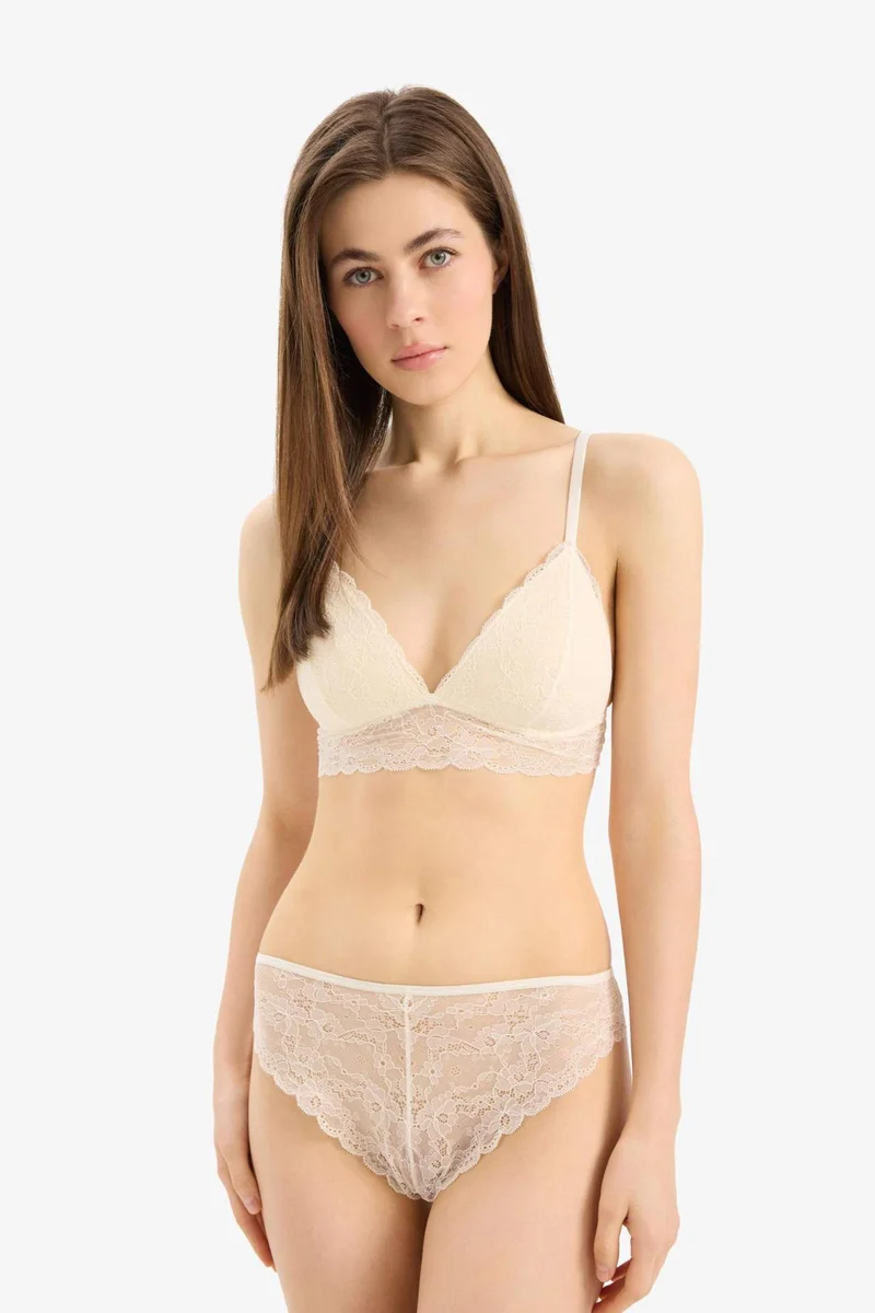 ديفاكتو Padded Wire-Free Lace Bra