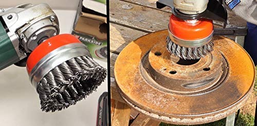 Excel Impex Twisted Cup Brush M-10 and Drill Attachment Adapter for Removing Rust, Paint and Polishing - Image 4