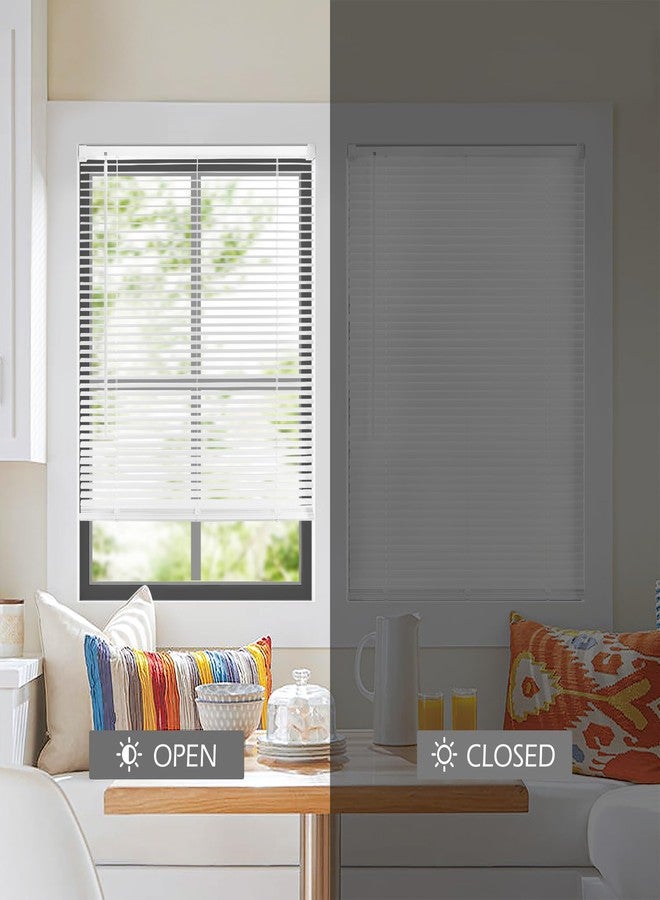 LazBlinds ستائر لاز بلايندز اللاسلكية المصنوعة من الفينيل مقاس 1 بوصة للنوافذ الداخلية - ستائر أفقية لتصفية الضوء، عرض 25 بوصة × ارتفاع 36 بوصة، أبيض - Image 4