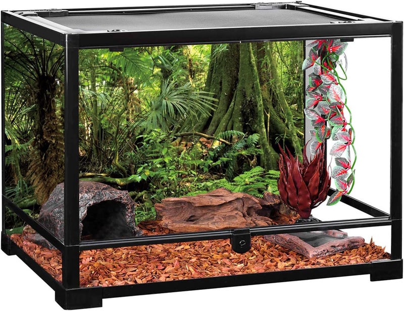 AWERT 60x24 inches Forest Terrarium Background Stone Green Huge Tree Reptile Habitat Background Tropical Rainforest Aquarium Background Durable Polyester Background - Image 4