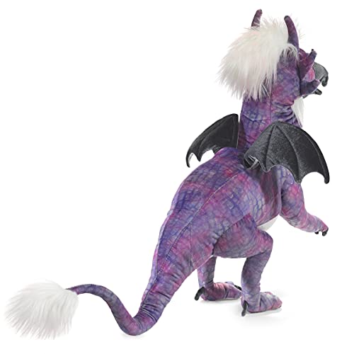 Folkmanis Beaked Dragon Hand Puppet Purple Black White - Image 5