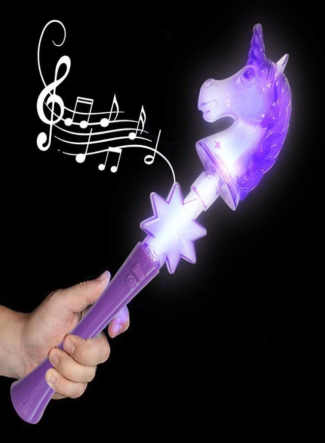 ArtCreativity Light Up Unicorn Wand, 14.5 Inch Cute Princess Wand with Flashing LED Effect and Magical Sounds, Batteries Included, Fun Pretend Play Prop, Best Birthday Gift, Party Favor for Kids - Image 4