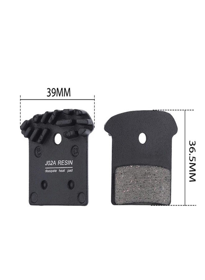JFOYH 2 Pairs J02A Resin Disc Brake Pads with Cooling Fin, Compatible with XTR M9000/DEORE XT M8100/DEORE XT M8000/DEORE XT M780/SLX M7100/SLX M7000/SLX M670/SLX M660/DEORE M6100/DEORE M5100 - Image 2
