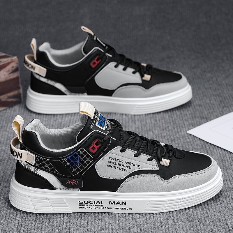 2023 أحذية رياضية منخفضة التنفس للرجال باللون الأسود (كاجوال) - Image 1