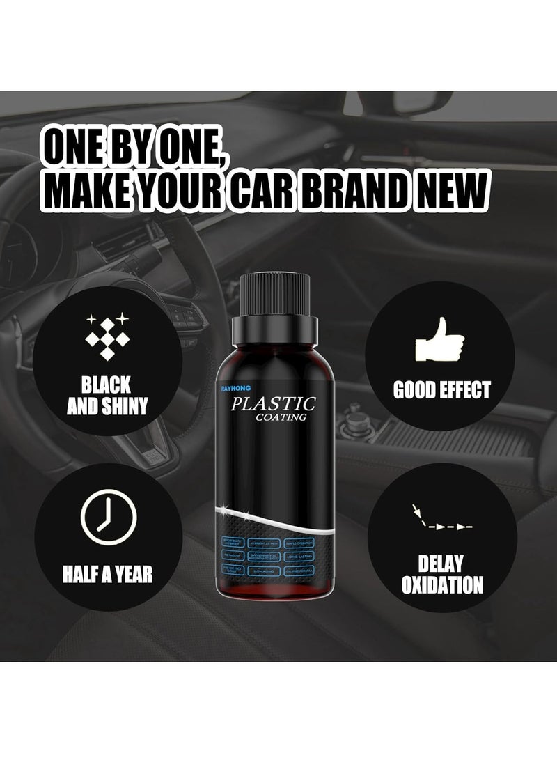 RAYHONG Car Plastic Parts Refurbish Agent, Quick Car Plastic Restorer Cream, Plastic Revitalizing Coating Agent,  Automotive Plastic Retreading Agent For Car Interior Cleaning, (RAYHONG Set A 50ml)  - Image 2