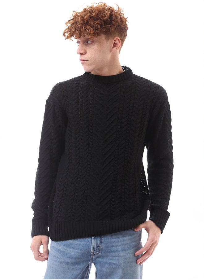 RAVIN Ribbed Mock Neck Slip On Black Pullover  - Image 1