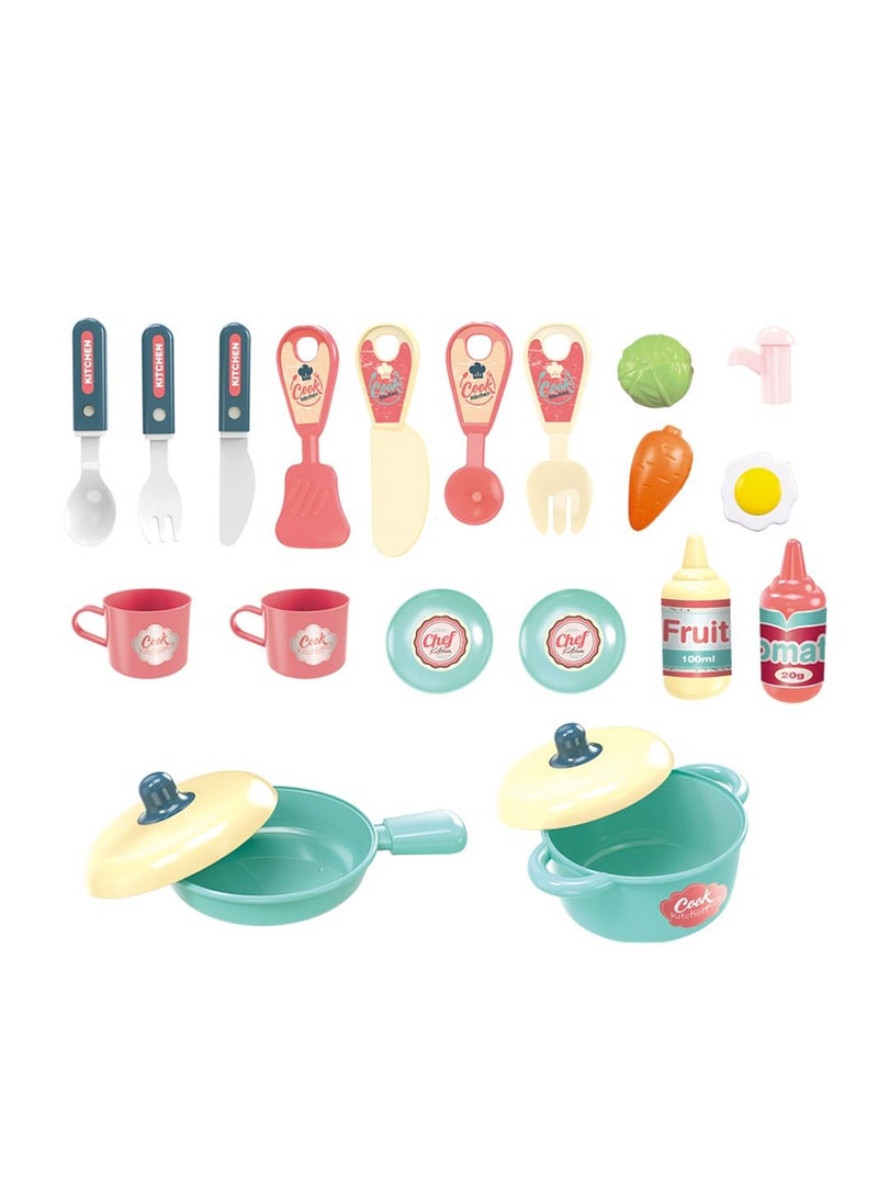 XIONG CHENG 3 in 1 Kitchen Utensils Toy Bag, Portable Pretend Cooking Toys, Sparkling Kitchen Bag  - Image 4