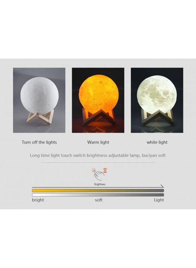 NIBEMINENT 3 Colours 3D Print Moon Lamp White 5x12cm - Image 3