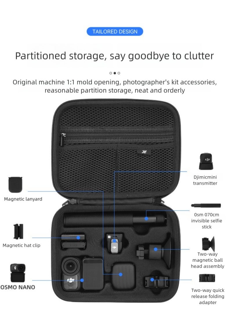 حقيبة حمل لكاميرا الحركة For DJI NANO، حقيبة تخزين شاملة محمولة مع حزام كتف - Image 2