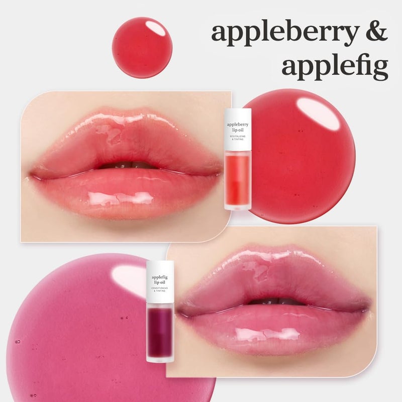 NOONI Korean Lip Oil Set - Appleberry & Applefig | Long-Lasting, Moisturizing, Plumping, Revitalizing for Dry Lips, Waterproof, No Peel Off, Stocking Stuffers, lip plumper 0.12 FL Oz x 2ea - Image 3