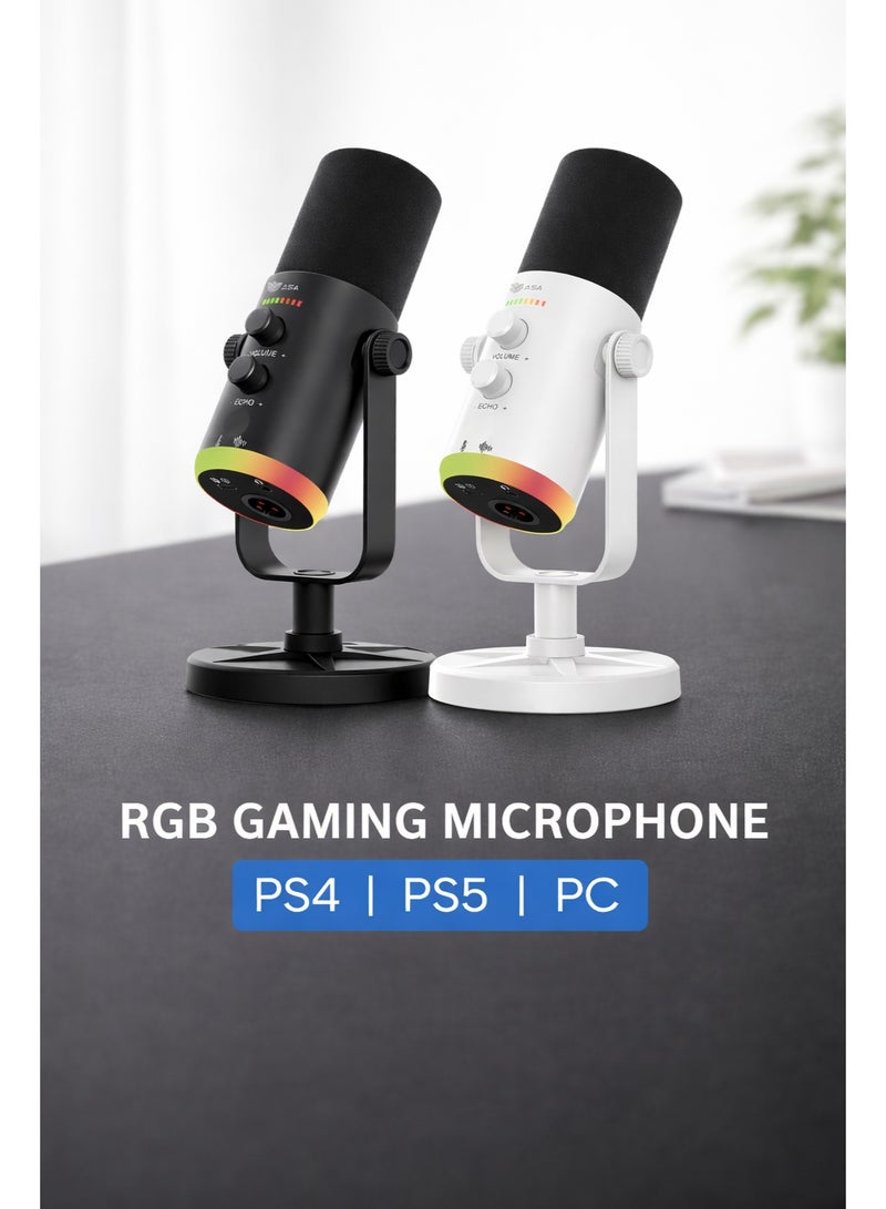 ASA Broadcast X Wired RGB Gaming Microphone – USB Condenser Mic with Noise Cancelling, One-Touch Mute, Echo & Volume Controls, Zero-Latency Monitoring for Streaming, Podcasting & Gaming - Image 4