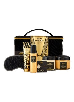 7-Piece Vanity Case Beauty Gift Set Including Body Wash, Shimmer Body Bottel, Body Scrub, Bath Foam, Eye Mask, Hair Clips & Vanity Case