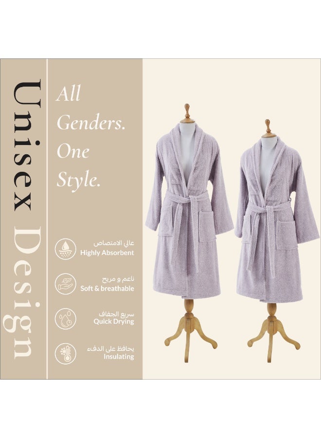 Donetella Unisex 100% Cotton Terry Bathrobe Small & Medium Size, 400 GSM, Luxurious & Absorbent, Ankle-Length with Shawl Collar & Pockets - Image 5