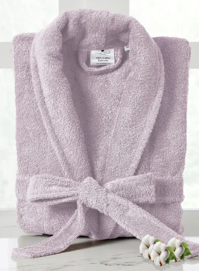Donetella Unisex 100% Cotton Terry Bathrobe Small &amp; Medium Size, 400 GSM, Luxurious &amp; Absorbent, Ankle-Length with Shawl Collar &amp; Pockets