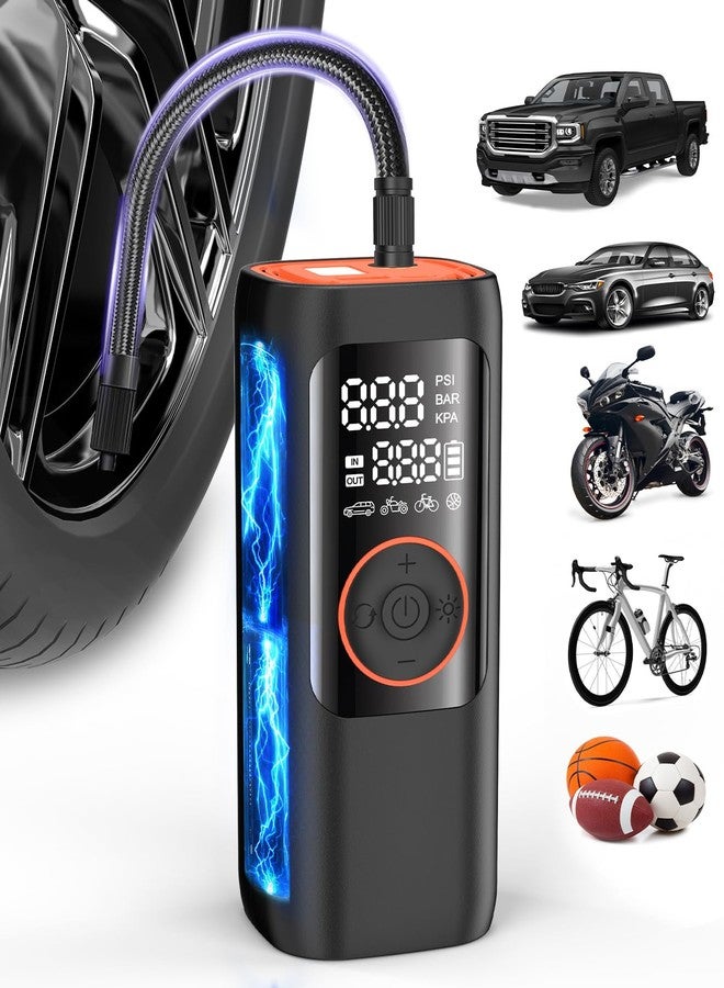 BDO 2025 Tire Inflator Portable Air Compressor, 150PSI Cordless Air Pump with LCD Display & Auto Shut-Off, for Car, Motorcycle, Bike Tires & Sports Balls（Black） - Image 1