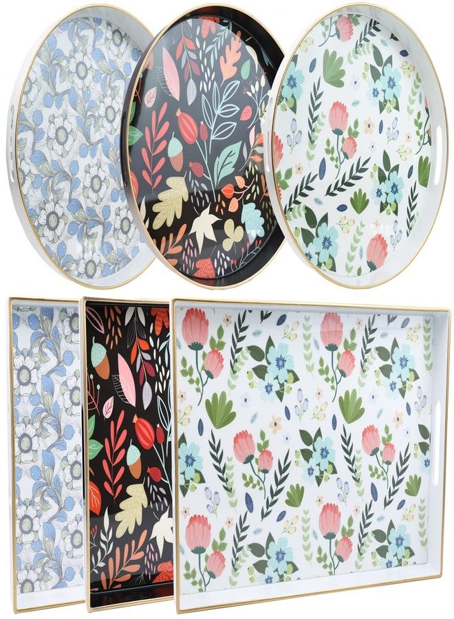 Leemxiiny Rectangle Serving Tray with Handles, Coffee Table Tray for Ottoman, Living Room, Outdoor Tray for Patio Entertaining, Serving Breakfast Kitchen Platter LEE3040BH - Image 5
