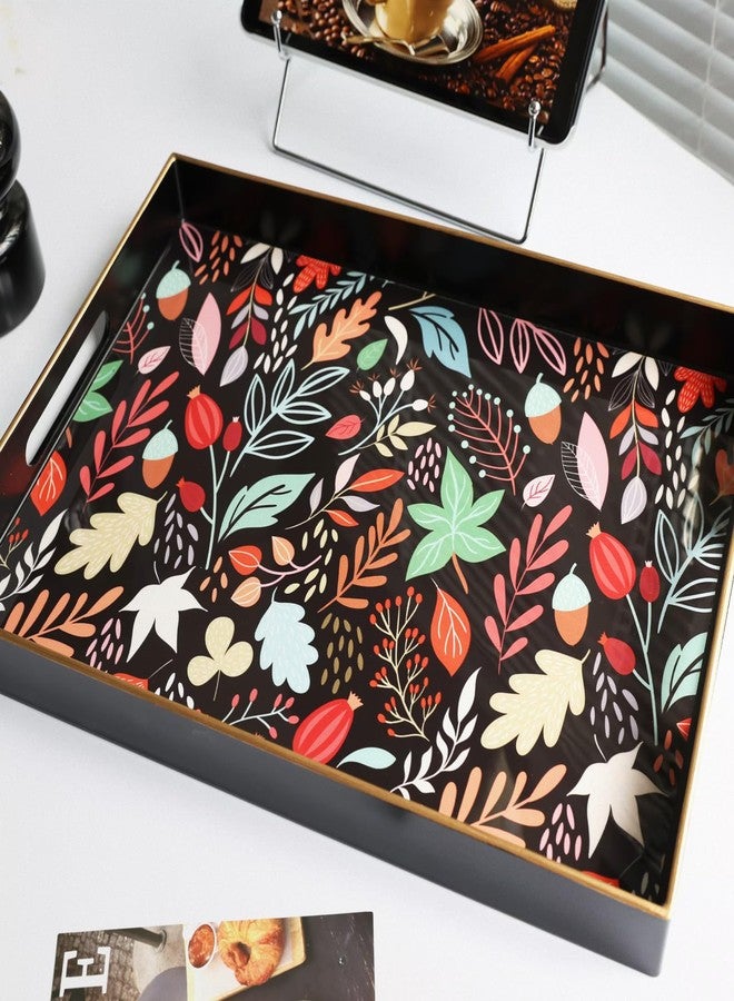 Leemxiiny Rectangle Serving Tray with Handles, Coffee Table Tray for Ottoman, Living Room, Outdoor Tray for Patio Entertaining, Serving Breakfast Kitchen Platter LEE3040BH - Image 2