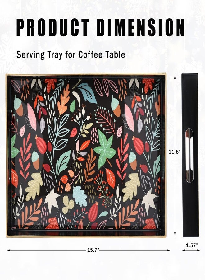 Leemxiiny Rectangle Serving Tray with Handles, Coffee Table Tray for Ottoman, Living Room, Outdoor Tray for Patio Entertaining, Serving Breakfast Kitchen Platter LEE3040BH - Image 4