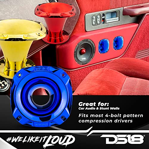 DS18 PRO-HP102/CBL بوق موجي بلاستيكي 2" - عمق 4.81" - تصميم أقصر - يناسب معظم السائقين المضغوطين - تشطيب كروم مقاوم للأشعة فوق البنفسجية - لون كروم أزرق (مفرد) - Image 3