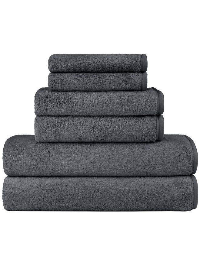 Orighty 6-Piece Towel Set - Soft & Lightweight - 2 Bath Towels, 2 Hand Towels, and 2 Wash Cloths - Absorbent & Quick Drying Microfiber Towel for Multipurpose, Bathroom, Gym, Sport, Yoga, Travel-Grey - Image 1