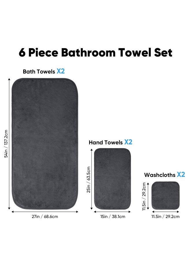 Orighty 6-Piece Towel Set - Soft & Lightweight - 2 Bath Towels, 2 Hand Towels, and 2 Wash Cloths - Absorbent & Quick Drying Microfiber Towel for Multipurpose, Bathroom, Gym, Sport, Yoga, Travel-Grey - Image 4