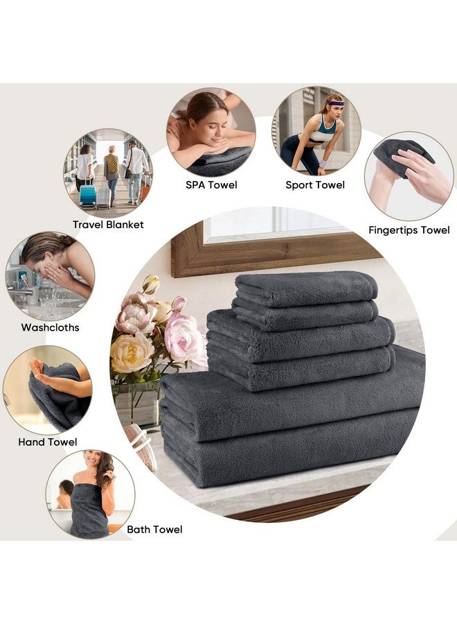 Orighty 6-Piece Towel Set - Soft & Lightweight - 2 Bath Towels, 2 Hand Towels, and 2 Wash Cloths - Absorbent & Quick Drying Microfiber Towel for Multipurpose, Bathroom, Gym, Sport, Yoga, Travel-Grey - Image 5