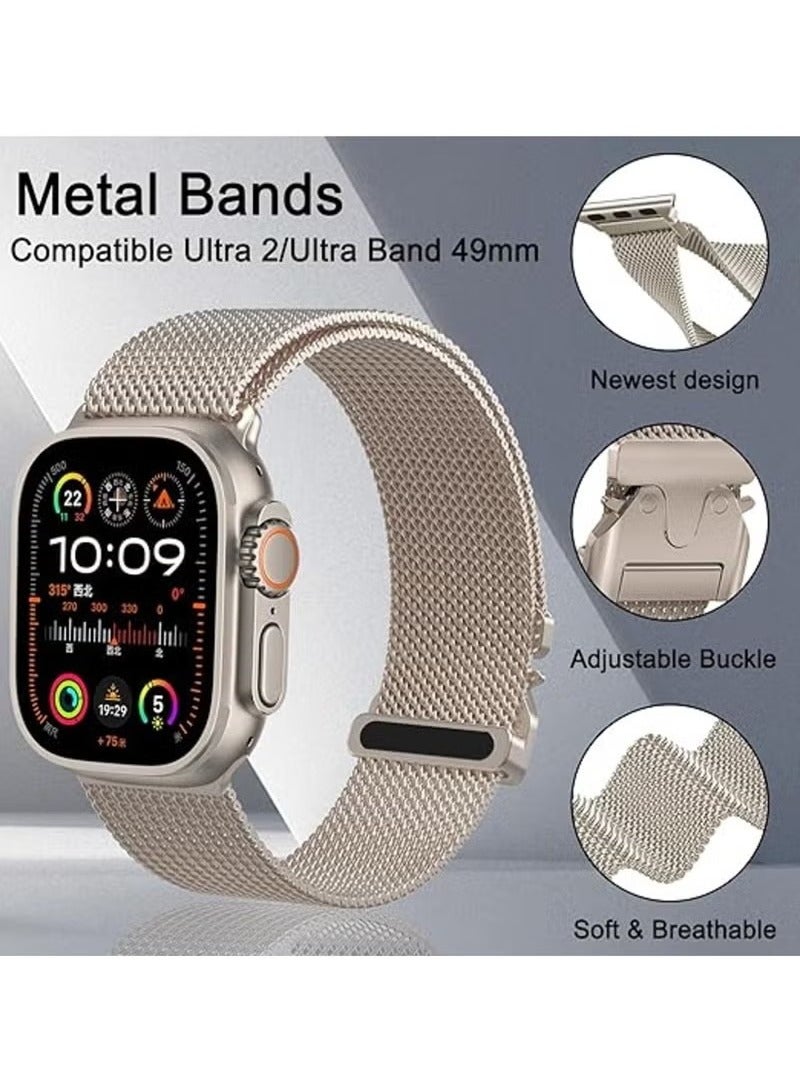 Milanese Mesh Loop Band Compatible with Apple Watch Ultra 1/2 38mm 40mm 41mm  Men Women, Designer Parachute-Style Metal Buckle Adjustable Strap for iWatch SE Series 10 9 8 7 6 5 4 3 2 1 SE  - Image 3