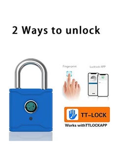 Excefore Fingerprint Padlock, Locker Lock Bluetooth Thumbprint Lock, Smart Padlock, Water Resistant, USB Rechargeable,Suitable for Gym,Outdoor,Warehouse, Sports,Suitcase, Bike, School, Fence and Storage  - Image 3
