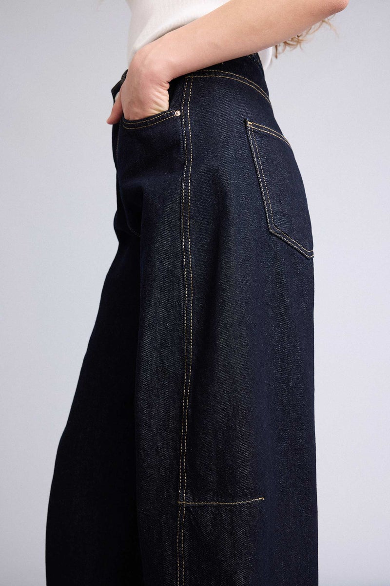 DeFacto Blue Woman Baggy Fit High Waist Jeans Casual - Image 5