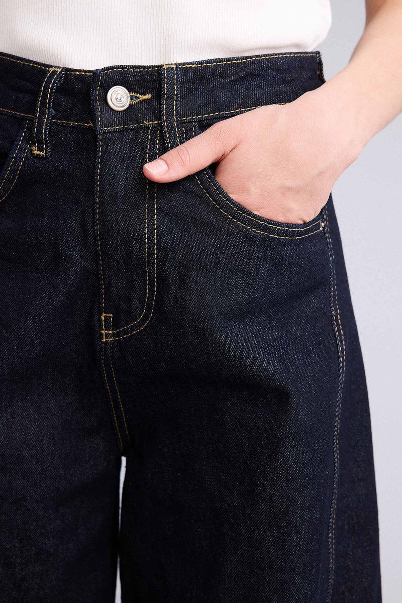 DeFacto Blue Woman Baggy Fit High Waist Jeans Casual - Image 4