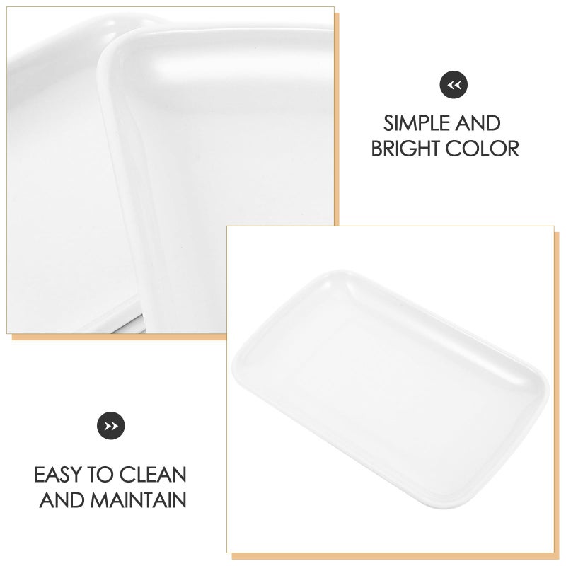 Melamine Rectangular Plates 4pcs 19cm X 12cm Food Trays Durable Kitchen Dinnerware - Image 4