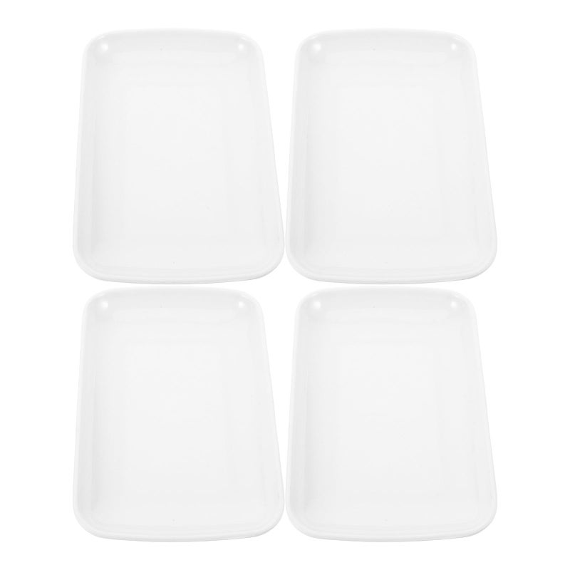 Melamine Rectangular Plates 4pcs 19cm X 12cm Food Trays Durable Kitchen Dinnerware - Image 2