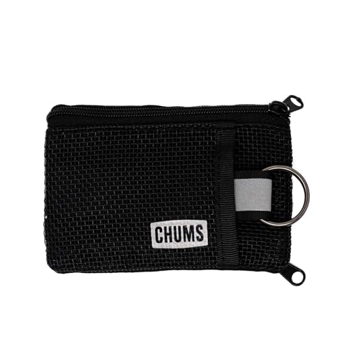 Chums Surfshorts Flow Wallet - Ultra Thin Slim Card RFID Wallet For Men with Keyring Attachment & Quick Drying Mesh - Black - Image 1